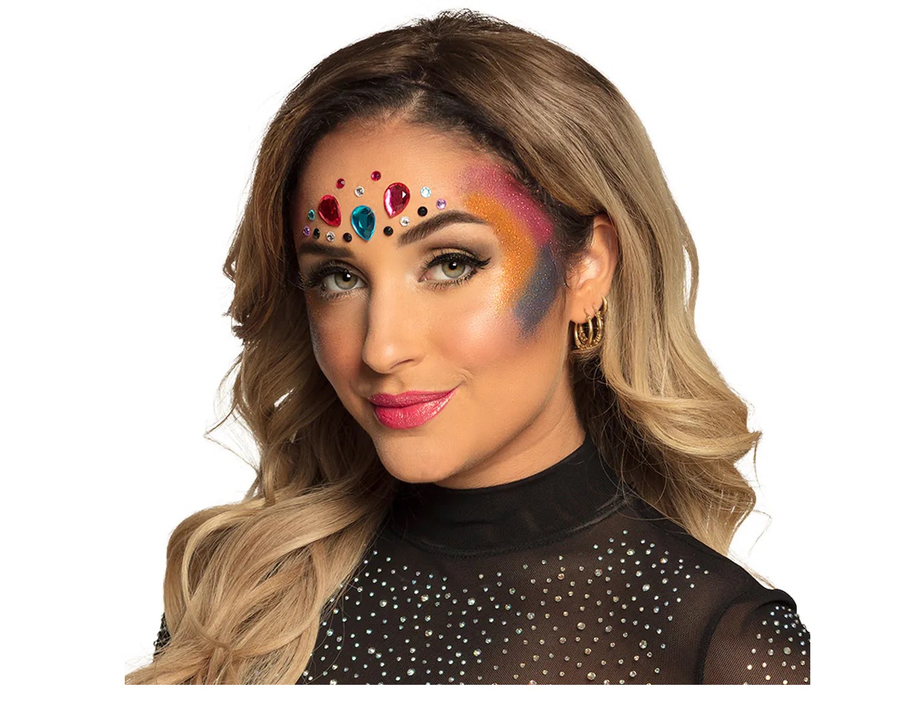 Σετ για face painting με παλέτα γκλίτερ χρωμάτων και με αυτοκόλλητα πετράδια